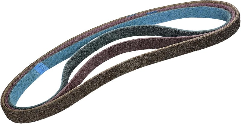 SACKORANGE 3 Pack 1 X 42 Inch Coarse, Medium, and Fine Grits Assortment Non Woven Surface Conditioning Sanding Belts for Knife Makers and Metal Fabricators Profession Sander Belt - Image 1